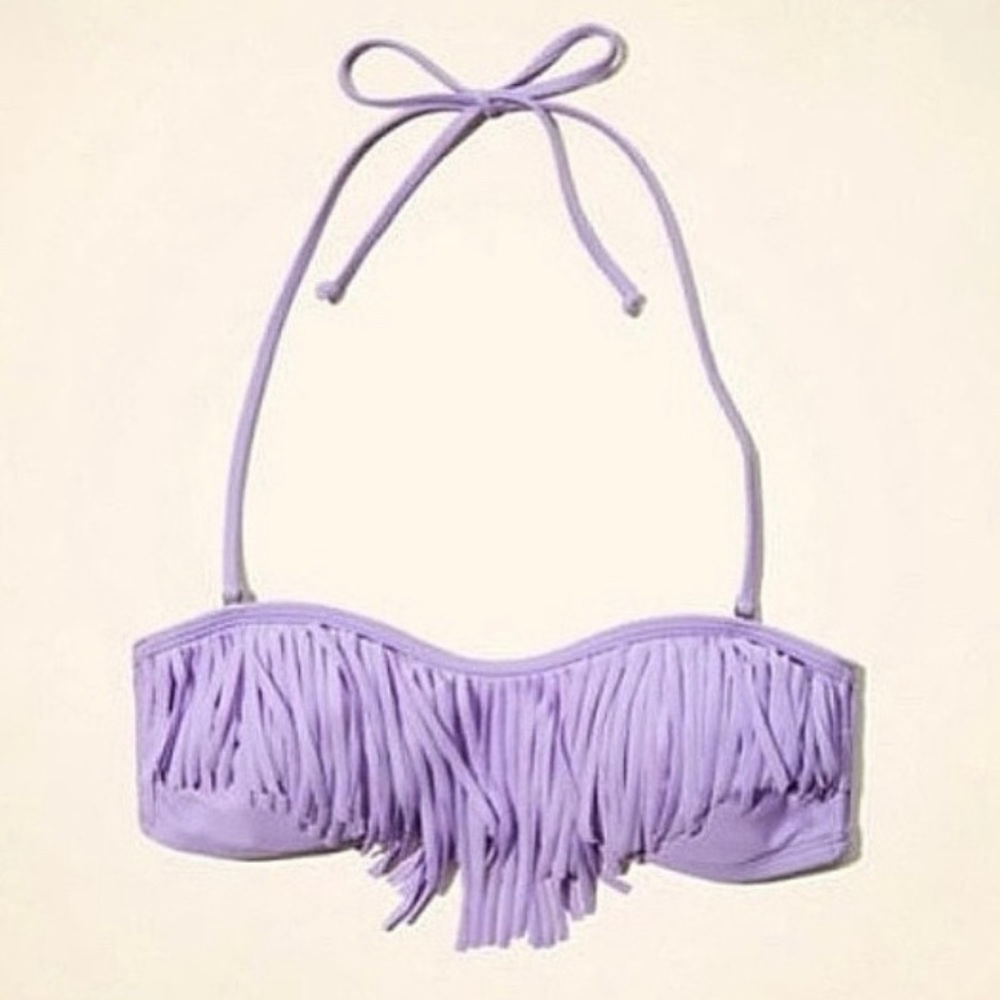 Purple Frilly Bikini Top